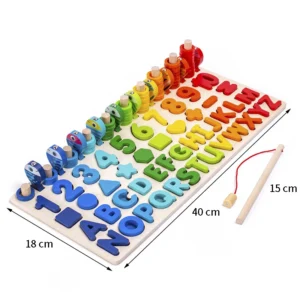 Preschool Toys Wooden Magnetic Fishing Shape Matching