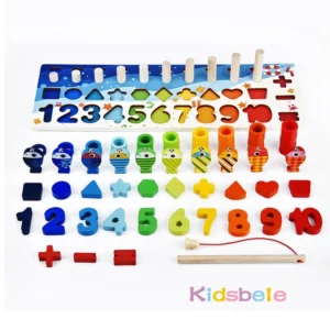 Kids Math Toys For Toddlers  Wooden Puzzle Fishing Toys