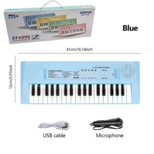 Electronic Piano with Microphone Rechargeable Musical Instrument